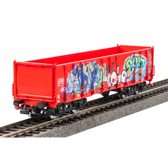 Piko 55380 , Zestaw Uzupełniający: Wagon Eaos z Graffiti + zestaw Torów (H0, 1:87)